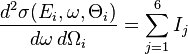 
\frac{d^2\sigma (E_i,\omega,\Theta_i)}{d\omega \, d\Omega_i} =\sum\limits_{j=1}^6 I_j
