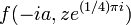 f(-ia,ze^{(1/4)\pi i})\,