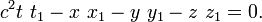 c^{2} t \ t_1 - x \ x_1 - y \ y_1 - z \ z_1 = 0.