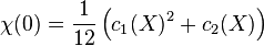  \chi(0) = \frac{1}{12}\left(c_1(X)^2 + c_2(X)\right)