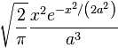 \sqrt{\frac{2}{\pi}} \frac{x^2 e^{-x^2/\left(2a^2\right)}}{a^3}