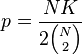 p = \frac{NK}{2{N \choose 2}}