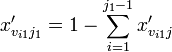  x'_{v_{i1}j_1}=1-\sum_{i=1}^{j_1-1} x'_{v_{i1}j} 