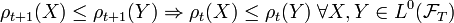 \rho_{t+1}(X) \leq \rho_{t+1}(Y) \Rightarrow \rho_t(X) \leq \rho_t(Y) \; \forall X,Y \in L^{0}(\mathcal{F}_T)