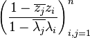 \left( \frac{1-\overline{z_j} z_i}{1-\overline{\lambda_j} \lambda_i} \right)_{i,j=1}^n