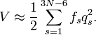 
V \approx \frac{1}{2} \sum_{s=1}^{3N-6} f_s q_s^2.
