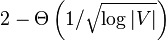 2 - \Theta \left( 1 / \sqrt{\log |V|} \right)