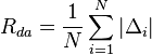 
R_{da} =  \frac{1}{N} \sum_{i=1}^{N} |\Delta_i|
