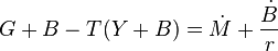  G+B - T(Y+B) = \dot{M} + \frac{ \dot{B}  }{r}  