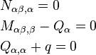 
   \begin{align}
     & N_{\alpha\beta,\alpha} = 0 \\
     & M_{\alpha\beta,\beta}-Q_\alpha = 0 \\
     & Q_{\alpha,\alpha}+q = 0
   \end{align}
