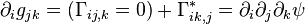 \partial_ig_{jk}=(\Gamma_{ij,k}=0)+\Gamma_{ik,j}^*=\partial_i\partial_j\partial_k\psi