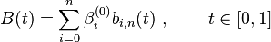 B(t) = \sum_{i=0}^n \beta_i^{(0)} b_{i,n}(t) \mbox{ , } \qquad t \in [0,1]