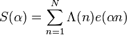 S(\alpha)=\sum_{n=1}^N\Lambda(n)e(\alpha n)