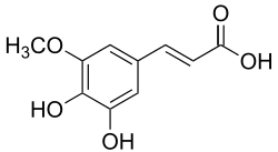 Chemical structure of 5-hydroxyferulic acid.