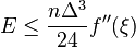 E \le \frac{n\Delta^3}{24}f''(\xi) 