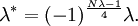 \lambda^*=(-1)^\frac{N\lambda-1}{4}\lambda.