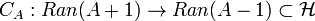 C_A : Ran(A + 1) \rightarrow Ran(A-1) \subset \mathcal{H} 