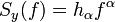 S_y(f) = h_{\alpha}f^{\alpha}