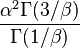 \frac{\alpha^2\Gamma(3/\beta)}{\Gamma(1/\beta)}