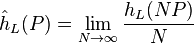 \hat h_L(P) = \lim_{N\rightarrow\infty}\frac{h_L(NP)}{N}