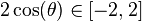 2\cos(\theta) \in [-2,2]