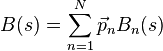 
B(s) = \sum_{n=1}^N \vec p_n B_n (s)
