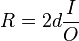 R = 2d \frac{I}{O}