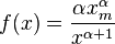 f(x) = \frac{\alpha x_m^\alpha}{x^{\alpha+1}}