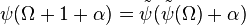 \psi(\Omega+1+\alpha) = \tilde\psi(\tilde\psi(\Omega)+\alpha)