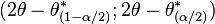  (2\theta -\theta^{*}_{(1-\alpha/2)};2\theta -\theta^{*}_{(\alpha/2)})