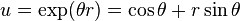 u = \exp(\theta r) = \cos \theta + r \sin \theta