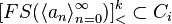 [FS(\langle a_n \rangle_{n=0}^{\infty})]^k_< \subset C_i