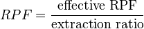 RPF = \frac{\text{effective RPF}}{\text{extraction ratio}}