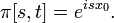  \pi [s,t] = e^{i s x_0}. \quad 