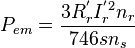 P_{em} = \frac{3R_r^{'}I_r^{'2}n_r}{746sn_s}