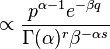 \propto \frac{p^{\alpha-1} e^{-\beta q}}{\Gamma(\alpha)^r \beta^{-\alpha s}}