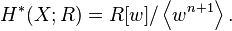 H^*(X; R) = R [w] / \left \langle w^{n+1} \right \rangle.