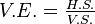 V.E. = \textstyle\frac{H.S.}{V.S.}