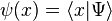  \psi (x) = \langle x|\Psi \rangle