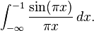 \int_{-\infty}^{-1} \frac{\sin(\pi x)}{\pi x}\,dx.