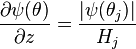 {\frac {\partial \psi (\theta )}{\partial z}}={\frac {|\psi (\theta _{j})|}{H_{j}}}