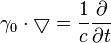 \gamma_0\cdot\bigtriangledown=\frac{1}{c}\frac{\partial}{\partial t}