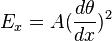  E_x = A (\frac{d\theta}{dx})^2