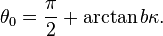 \theta_{0}=\frac{\pi}{2}+\arctan b\kappa.