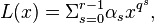 L(x) = \Sigma_{s=0}^{r-1} \alpha_s x^{q^s},