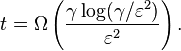  t = \Omega \left( \frac{\gamma\log (\gamma/\varepsilon^2)}{\varepsilon^2} \right).