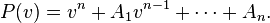 P(v)=v^n+A_1v^{n-1}+\cdots+A_n.