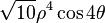 \sqrt{10} \rho^4 \cos 4 \theta