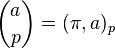 \binom{a}{p} = (\pi,a)_p