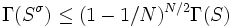   \Gamma(S^{\sigma} )  \le  (1 - 1 / N )^{N / 2} \Gamma(S )  